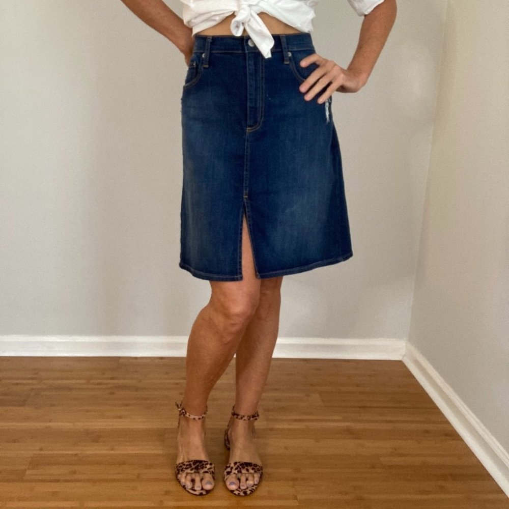 Gap Denim A-line Skirt Size Large Blue